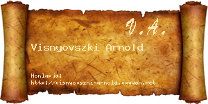 Visnyovszki Arnold névjegykártya