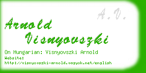 arnold visnyovszki business card